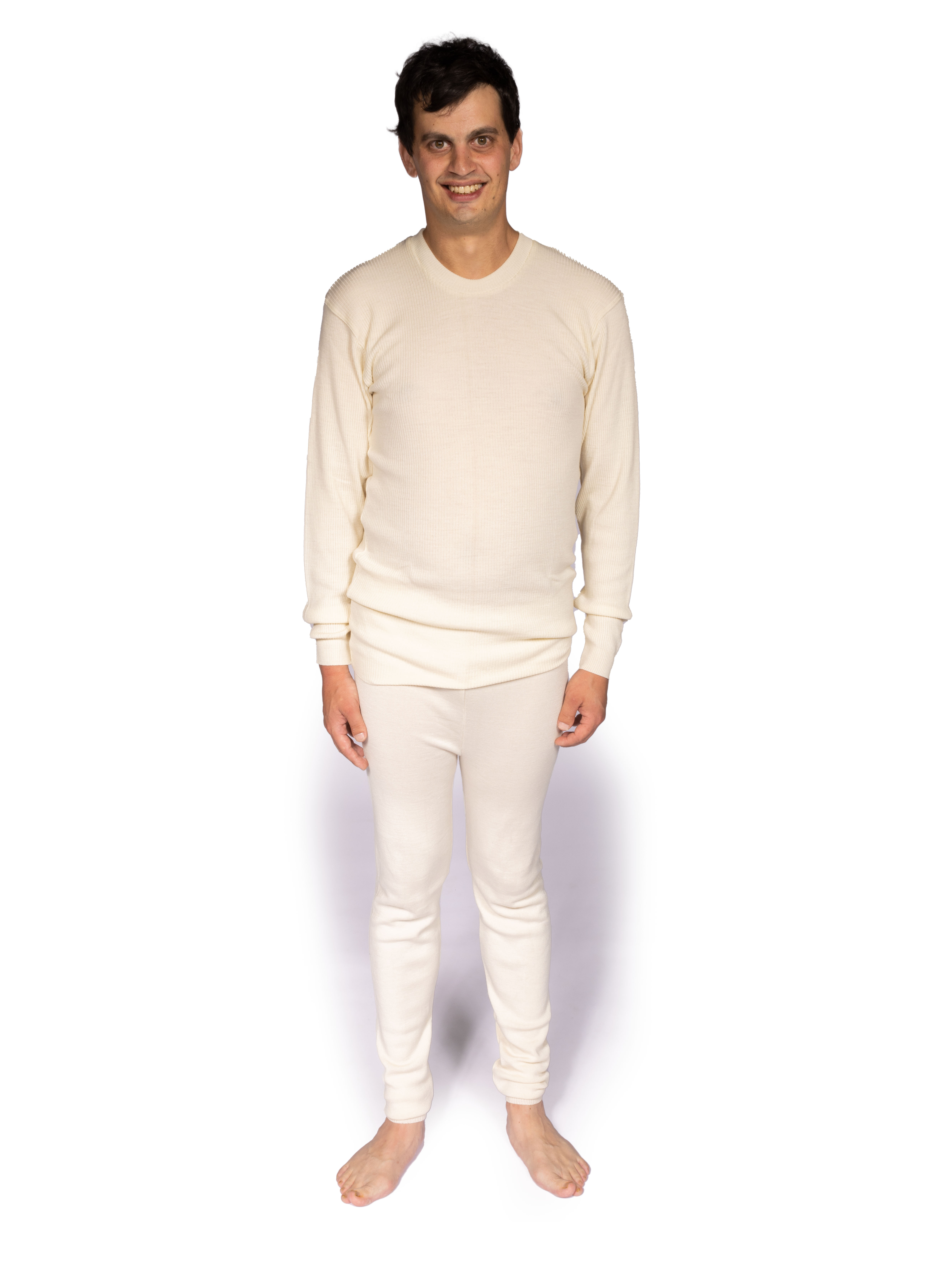 Herren Langarmhemd feinripp - Bio Merino-Wolle